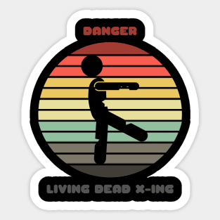 Sunset Zombie / Danger: Living Dead Crossing Sticker